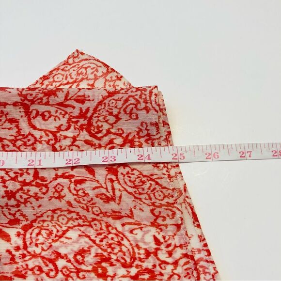 Chico's Paisley Ikat Print Flutter Sleeve Sheer Boxy Boho Blouse Top Medium NEW - Picture 8 of 8